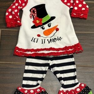 Rare Editions Snowman Costume with Red and Black Accents